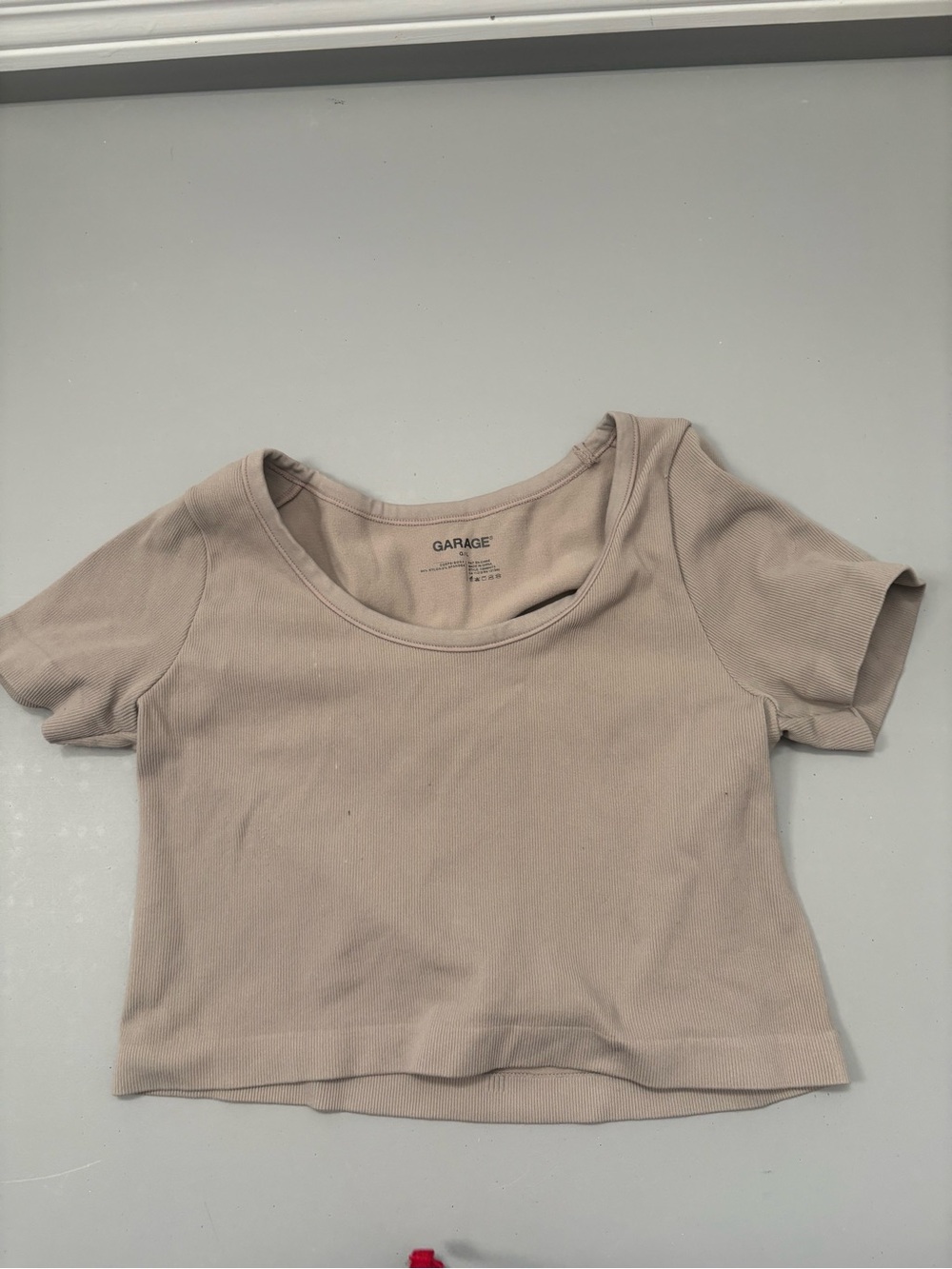 Garage Cropped Scoop Neck Top in Taupe